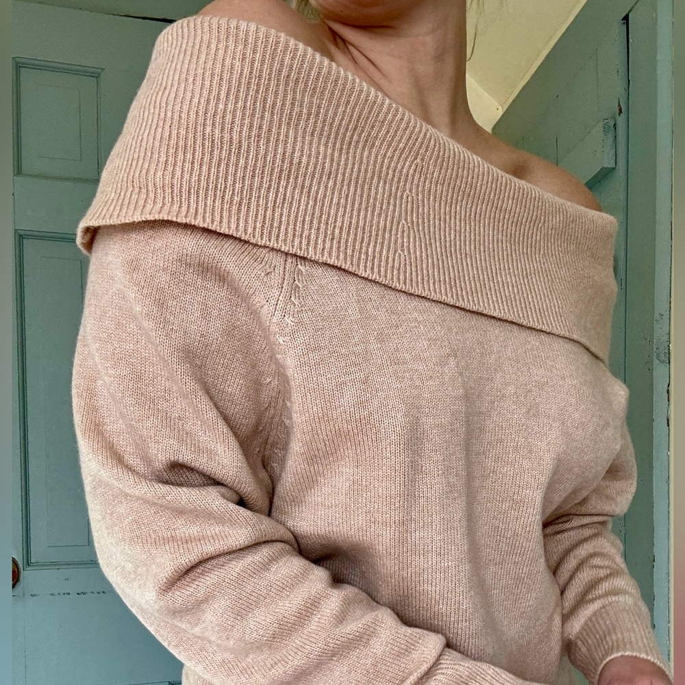 Paige Camel Izabella Wool Off Shoulder Sweater Size Medium NWT